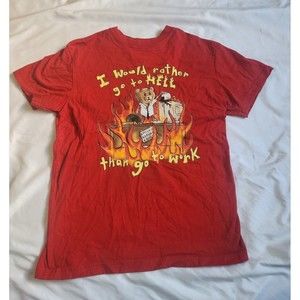 Teddy Fresh I Would Rather Go to Hell Than Go to Work T-Shirt Size XS